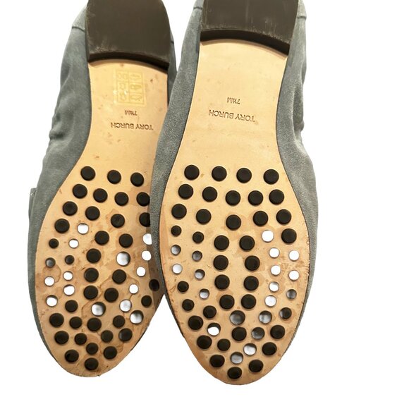 Tory Burch Gray Leather & Suede Ballet Loafers – Chic Comfort & Classic Style - Picture 3 of 4